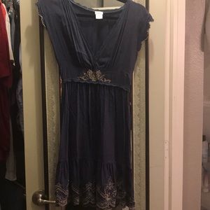 Charming Charlie Navy and Cream Sundress